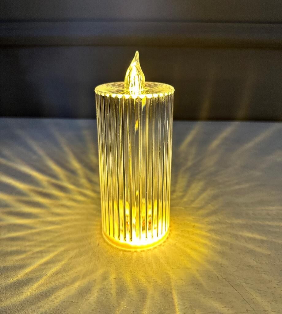 SİLİNDİR MODEL PİLLİ LED MUM 15 CM