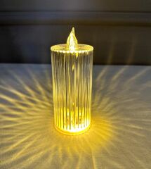 SİLİNDİR MODEL PİLLİ LED MUM 15 CM