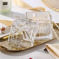 FİYONK MODEL KAPAKLI CAM KUTU ŞEKERLİK KARE