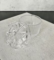 FİYONK MODEL KAPAKLI CAM KUTU ŞEKERLİK YUVARLAK