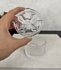 FİYONK MODEL KAPAKLI CAM KUTU ŞEKERLİK YUVARLAK