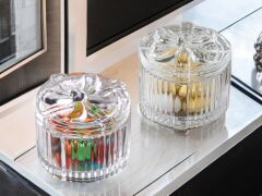 FİYONK MODEL KAPAKLI CAM KUTU ŞEKERLİK YUVARLAK