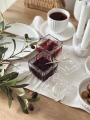 2'Lİ FİYONK MODEL KAPAKLI CAM KUTU ŞEKERLİK KARE