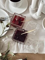 2'Lİ FİYONK MODEL KAPAKLI CAM KUTU ŞEKERLİK KARE