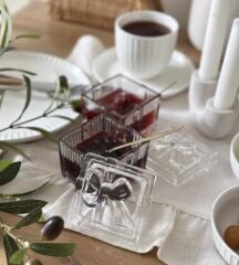 2'Lİ FİYONK MODEL KAPAKLI CAM KUTU ŞEKERLİK KARE