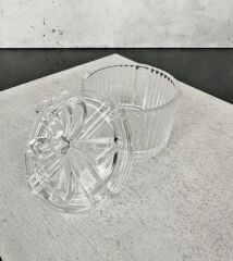 2'Lİ FİYONK MODEL KAPAKLI CAM KUTU ŞEKERLİK YUVARLAK