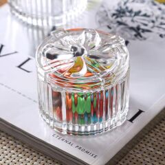 2'Lİ FİYONK MODEL KAPAKLI CAM KUTU ŞEKERLİK YUVARLAK