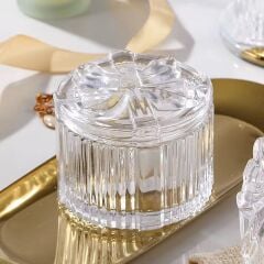 2'Lİ FİYONK MODEL KAPAKLI CAM KUTU ŞEKERLİK YUVARLAK