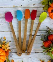 5'Lİ BAMBU SİLİKON MİNİ SPATULA SETİ RENKLİ