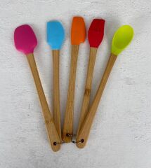 5'Lİ BAMBU SİLİKON MİNİ SPATULA SETİ RENKLİ