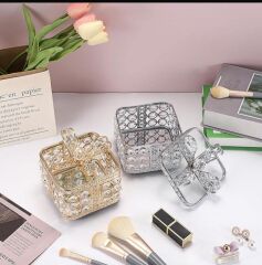 KRİSTAL TAŞLI FİYONK MODEL KARE ŞEKERLİK KUTU ROSE GOLD