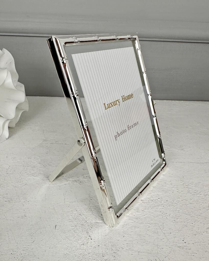 BAMBU DESEN LÜKS METAL ÇERÇEVE GÜMÜŞ 10X15 CM