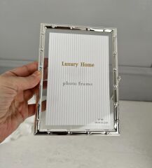 BAMBU DESEN LÜKS METAL ÇERÇEVE GÜMÜŞ 10X15 CM