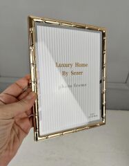 BAMBU DESEN LÜKS METAL ÇERÇEVE GOLD 13x18 CM