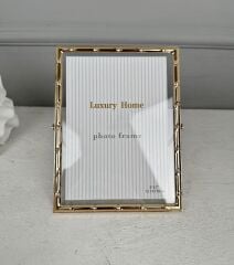 BAMBU DESEN LÜKS METAL ÇERÇEVE GOLD 13x18 CM