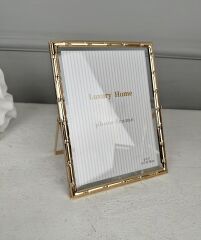 BAMBU DESEN LÜKS METAL ÇERÇEVE GOLD 13x18 CM