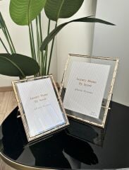 BAMBU DESEN LÜKS METAL ÇERÇEVE GOLD 13x18 CM