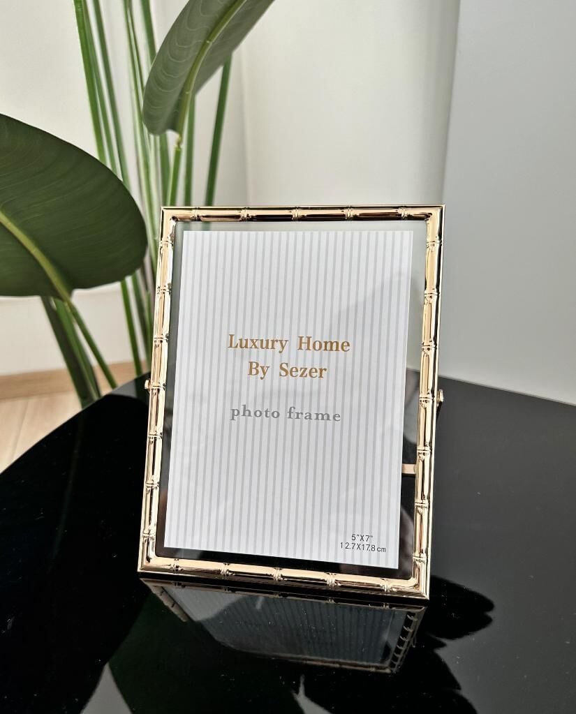 BAMBU DESEN LÜKS METAL ÇERÇEVE GOLD 13x18 CM