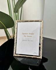 BAMBU DESEN LÜKS METAL ÇERÇEVE GOLD 13x18 CM