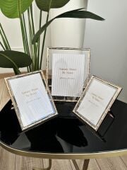 BAMBU DESEN LÜKS METAL ÇERÇEVE GOLD 13x18 CM