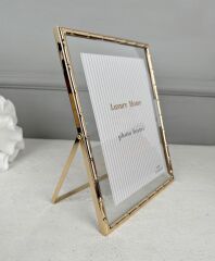 BAMBU DESEN LÜKS METAL ÇERÇEVE GOLD 15x20 CM