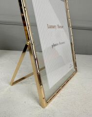 BAMBU DESEN LÜKS METAL ÇERÇEVE GOLD 15x20 CM