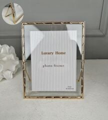 BAMBU DESEN LÜKS METAL ÇERÇEVE GOLD 15x20 CM