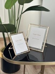 BAMBU DESEN LÜKS METAL ÇERÇEVE GOLD 15x20 CM