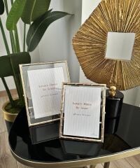 BAMBU DESEN LÜKS METAL ÇERÇEVE GOLD 15x20 CM