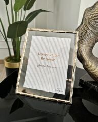 BAMBU DESEN LÜKS METAL ÇERÇEVE GOLD 15x20 CM