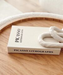 KUMAŞ KAPLI DEKORATİF KİTAP KUTUSU KREM