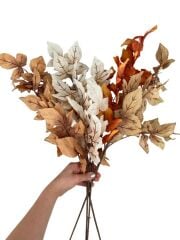 UZUN YAPAY SONBAHAR YAPRAK BUKETİ KREM