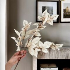 UZUN YAPAY SONBAHAR YAPRAK BUKETİ KREM