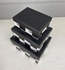 3'LÜ DAMA DESEN DEKORATİF KUTU SETİ KÜÇÜK