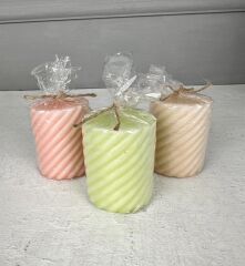 3'LÜ BURGU MODEL KOKULU MUM SETİ RENKLİ