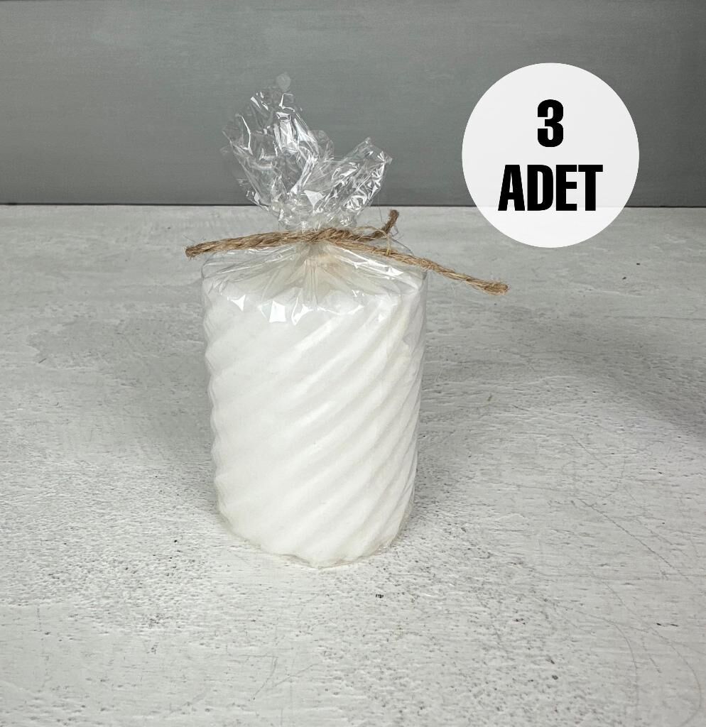 3'LÜ BURGU MODEL KOKULU MUM SETİ BEYAZ