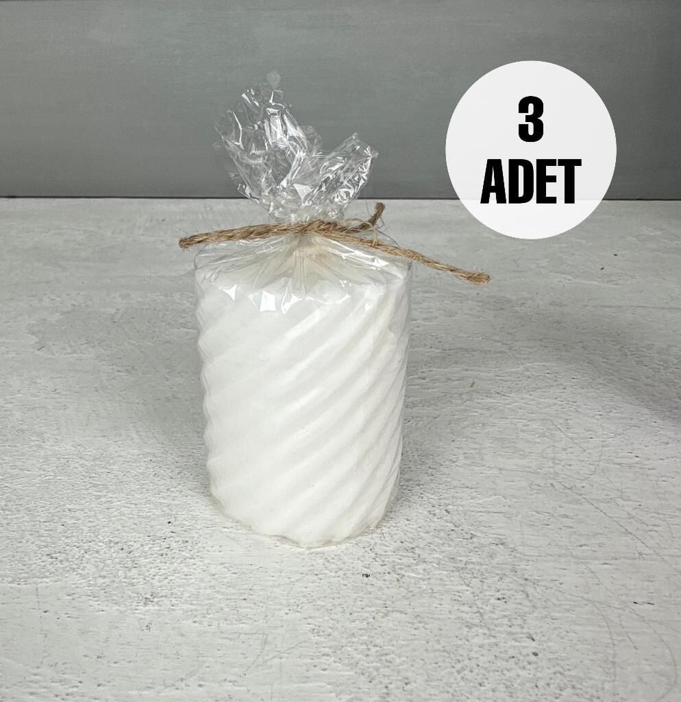 3'LÜ BURGU MODEL KOKULU MUM SETİ BEYAZ