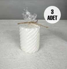 3'LÜ BURGU MODEL KOKULU MUM SETİ BEYAZ