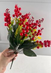 YAPAY KIRMIZI KOKİNA ÇİÇEĞİ 7 DALLI