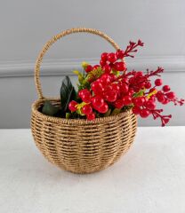 YAPAY KIRMIZI KOKİNA ÇİÇEĞİ 7 DALLI