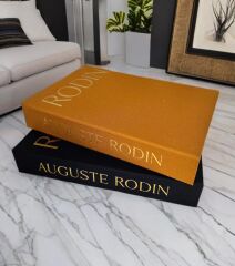 2'Lİ KUMAŞ KAPLI DEKORATİF KİTAP KUTUSU SETİ SİYAH VE HARDAL