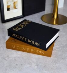 2'Lİ KUMAŞ KAPLI DEKORATİF KİTAP KUTUSU SETİ SİYAH VE HARDAL