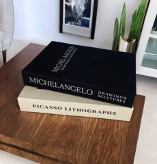 2'Lİ KUMAŞ KAPLI DEKORATİF KİTAP KUTUSU SETİ SİYAH VE BEJ