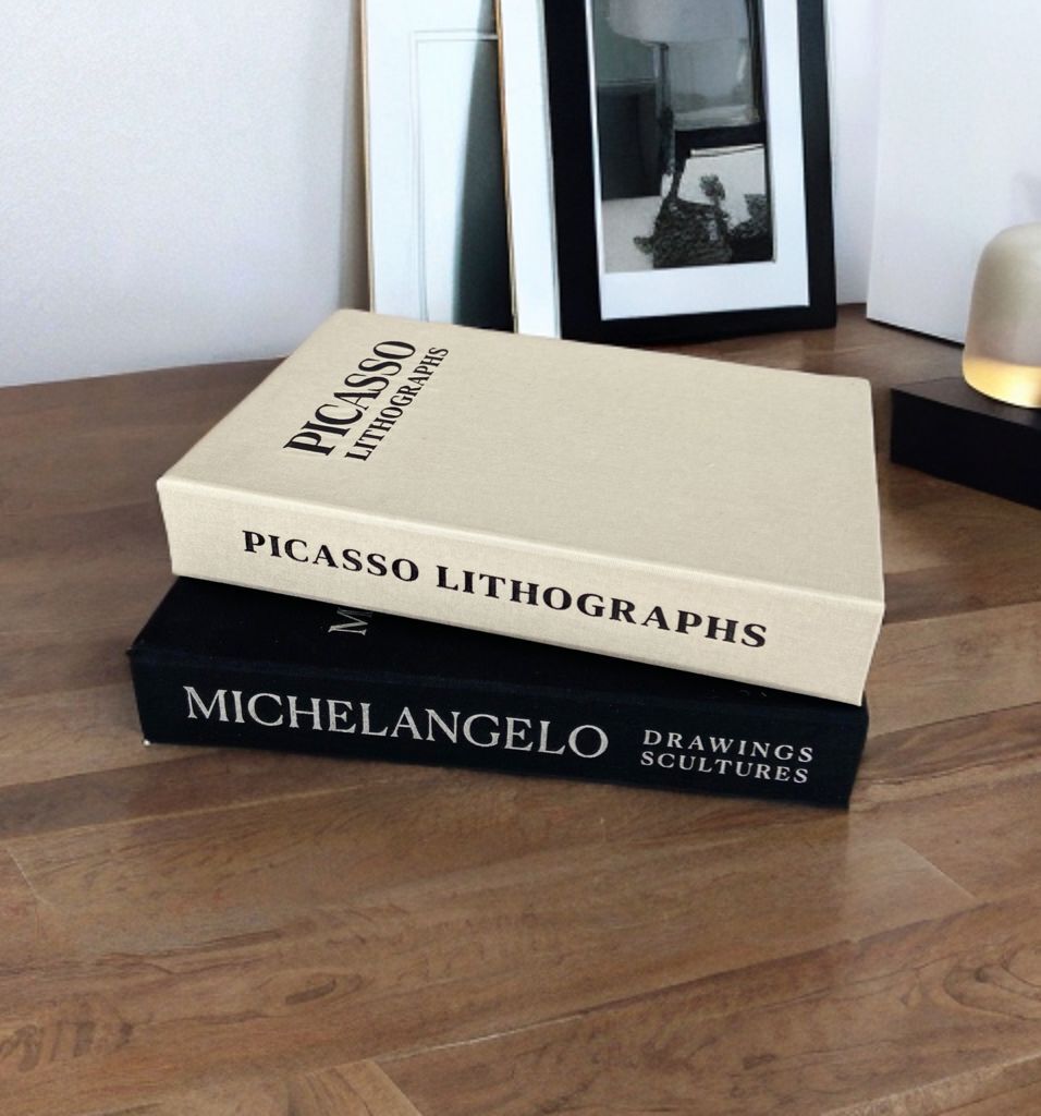 2'Lİ KUMAŞ KAPLI DEKORATİF KİTAP KUTUSU SETİ SİYAH VE BEJ