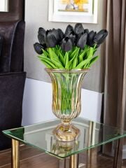 10'LU YAPAY ISLAK LALE BUKETİ 1.KALİTE SİYAH