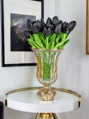 10'LU YAPAY ISLAK LALE BUKETİ 1.KALİTE SİYAH