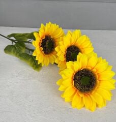 3 KAFALI BÜYÜK YAPAY AYÇİÇEĞİ BÜYÜK 90 CM